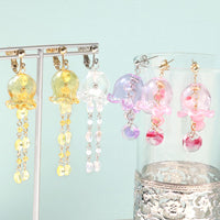 レシピNo.KR1015　ガラスパーツフラワーポットのイヤーアクセサリー2種