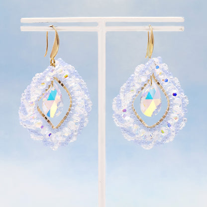 Recipe No.KR1016 Taiwa Crystal and Seed Beads Twist Stech Earrings