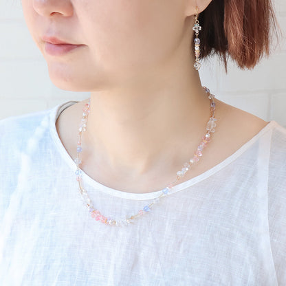 Recipe No.KR1023 Czech Sazare fresh style neck &amp; earrings