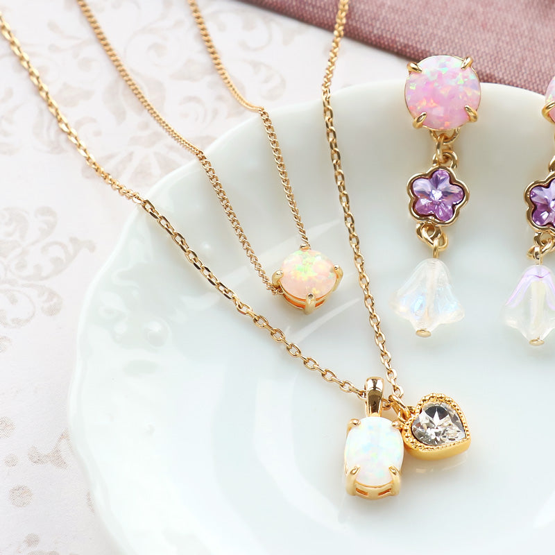 Recipe No.KR1035 2 kinds of lady accessories of artificial opal