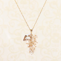 レシピNo.KR1051　貴和クリスタルのハートリーフグレープネックレス