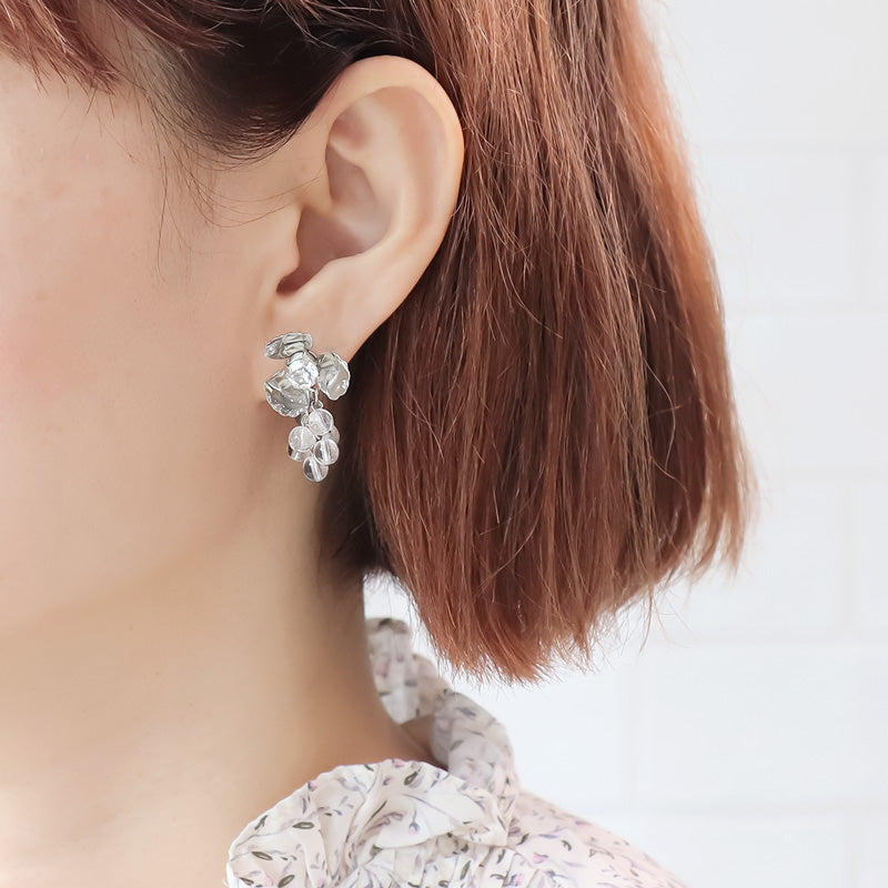 Recipe No.KR1053 2 types of metal flower earrings