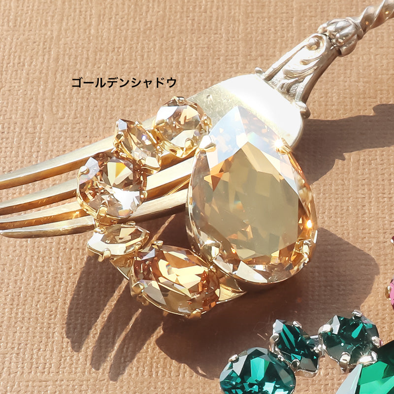 Recipe No.KR1058Kiwa crystalsBijou arch brooch