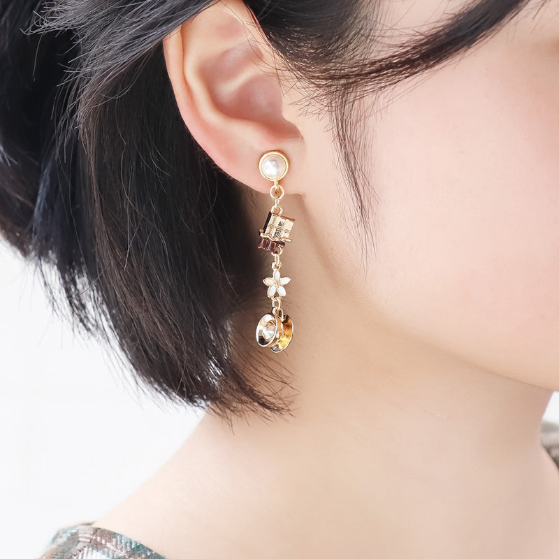 レシピNo.KR1062　紅茶モチーフのアクセサリー4種