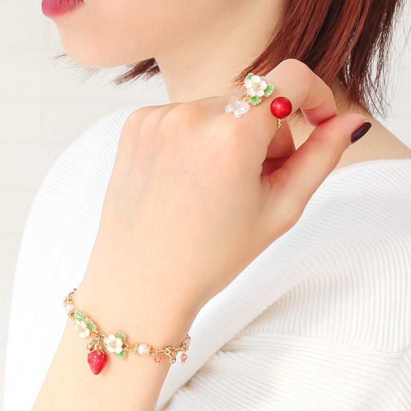 Recipe No.KR1128 Strawberry Flower &amp; Leaf accessories