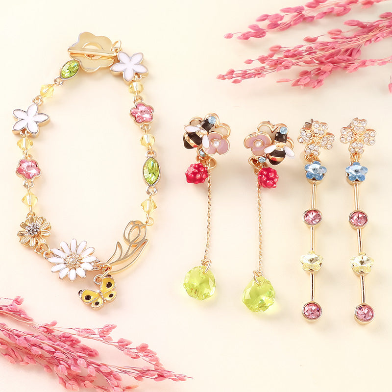 レシピNo.KR1143　スプリングフラワーアクセサリー3種