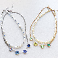 レシピNo.KR1171　貴和クリスタルのレイヤードネックレス