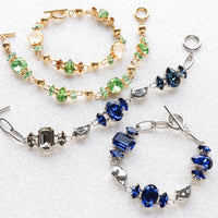 レシピNo.KR1174　貴和クリスタルのコネクトビジューブレスレット2種