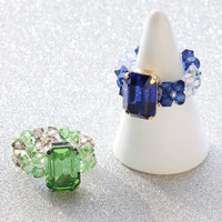 レシピNo.KR1178　貴和クリスタルのビーズフラワーリング