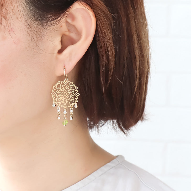 Recipe No. KR1187: 4 types of etched parts ear accessories