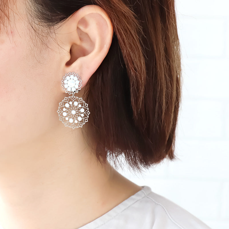 Recipe No. KR1187: 4 types of etched parts ear accessories