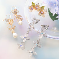 レシピNo.KR1188　エッチングパーツアナベルのイヤーアクセサリー3種