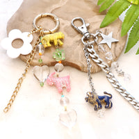 レシピNo.KR1201　ドイツ製アクリルのアニマルバッグチャーム2種