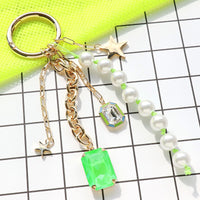 レシピNo.KR1218　貴和クリスタル エレクトリックカラーのバッグチャーム