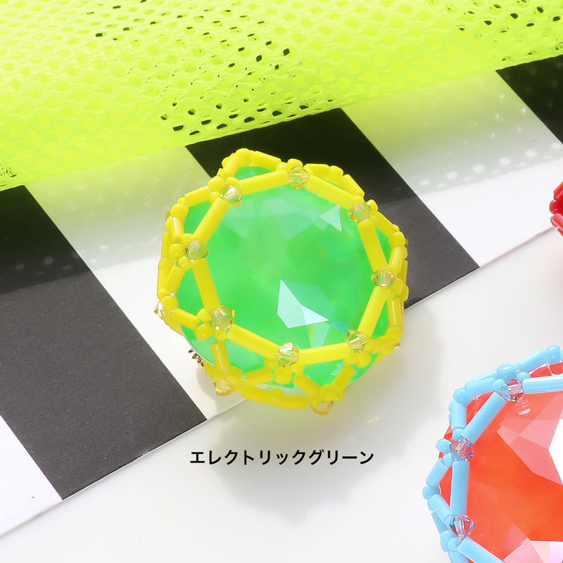 Recipe No. KR1222Kiwa crystalsOctagon Brooch (KR1179)