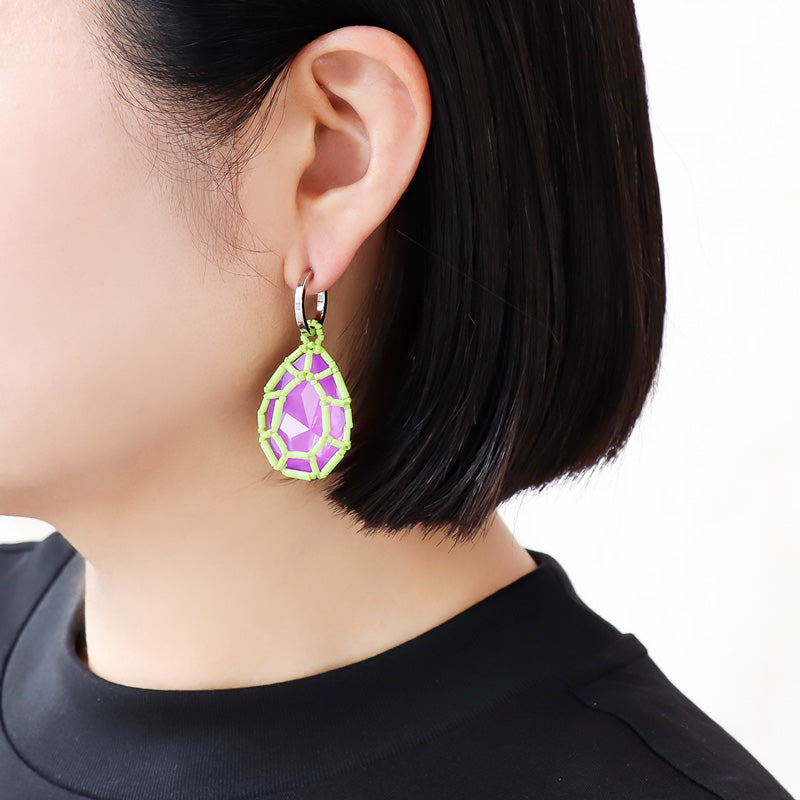 Recipe No. KR1223Kiwa crystals Electric colour big drop ear accessories