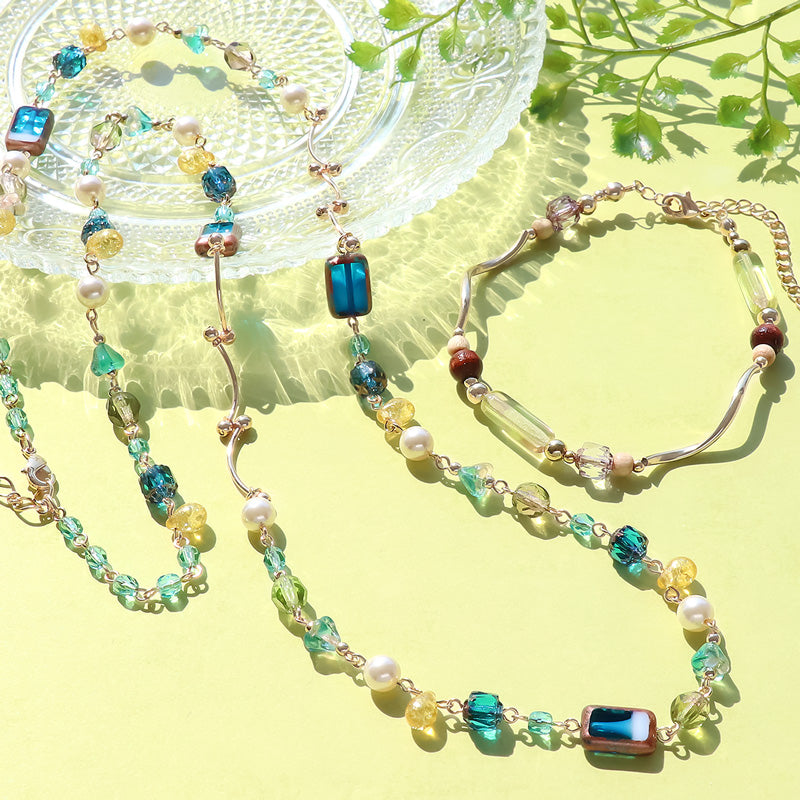 Recipe No. KR1225 - 2 types of accessories, Czech beads and wave metal