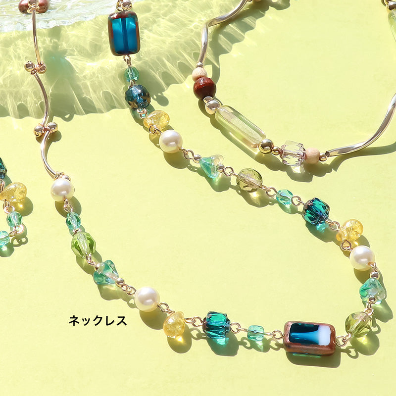 Recipe No. KR1225 - 2 types of accessories, Czech beads and wave metal