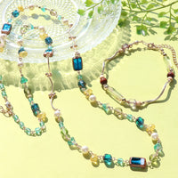 レシピNo.KR1225　チェコビーズとウェーブメタルのアクセサリー2種