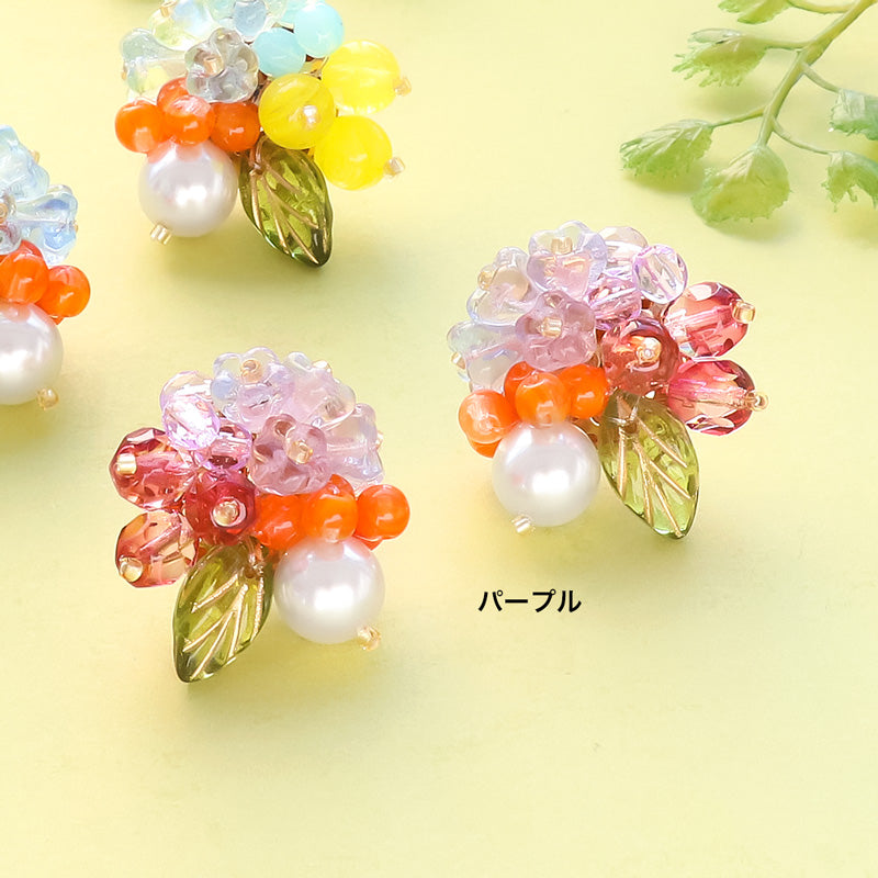 Recipe No. KR1228 Czech bead nut earrings