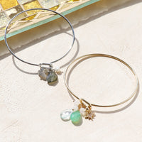 レシピNo.KR1234　天然石のワイヤーブレスレット2種