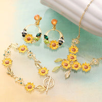 レシピNo.KR1236　チャームひまわりのアクセサリー3種