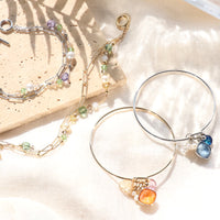 レシピNo.KR1239　貴和クリスタルのマルチカラーブレスレット2種