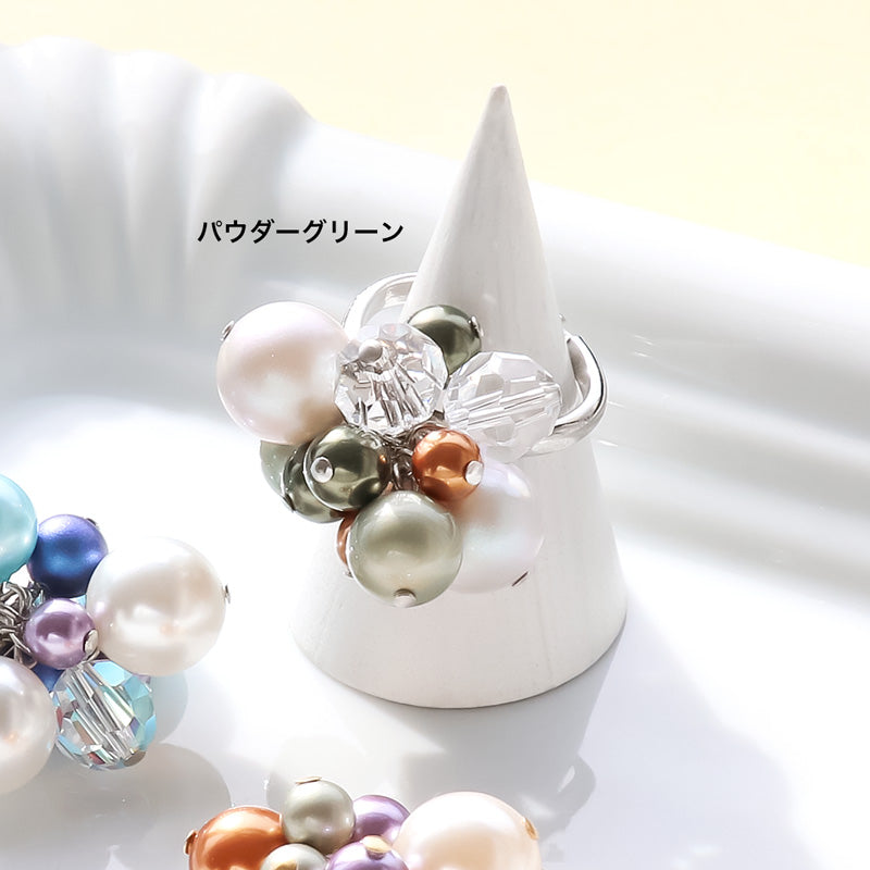 レシピNo.KR1246　クリスタルパールのシャラシャラリング