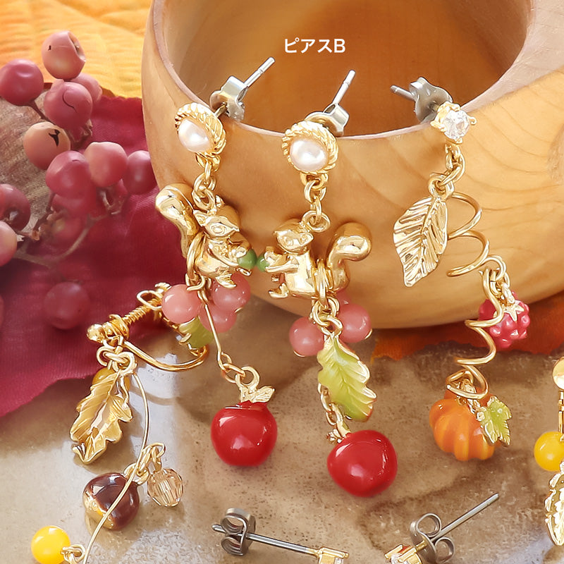 レシピNo.KR1249　秋チャームのハーベストイヤーアクセサリー3種