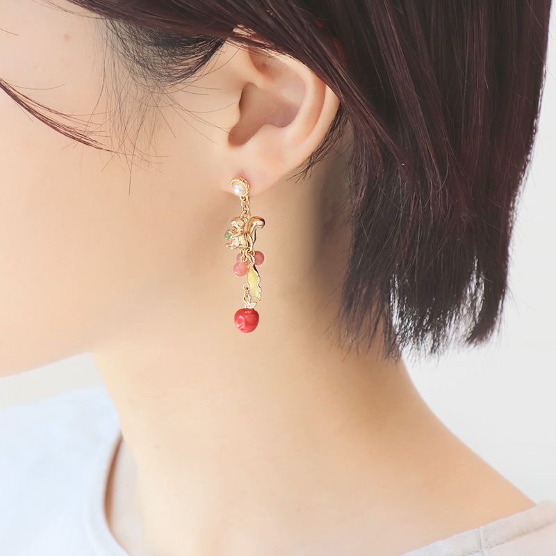 レシピNo.KR1249　秋チャームのハーベストイヤーアクセサリー3種