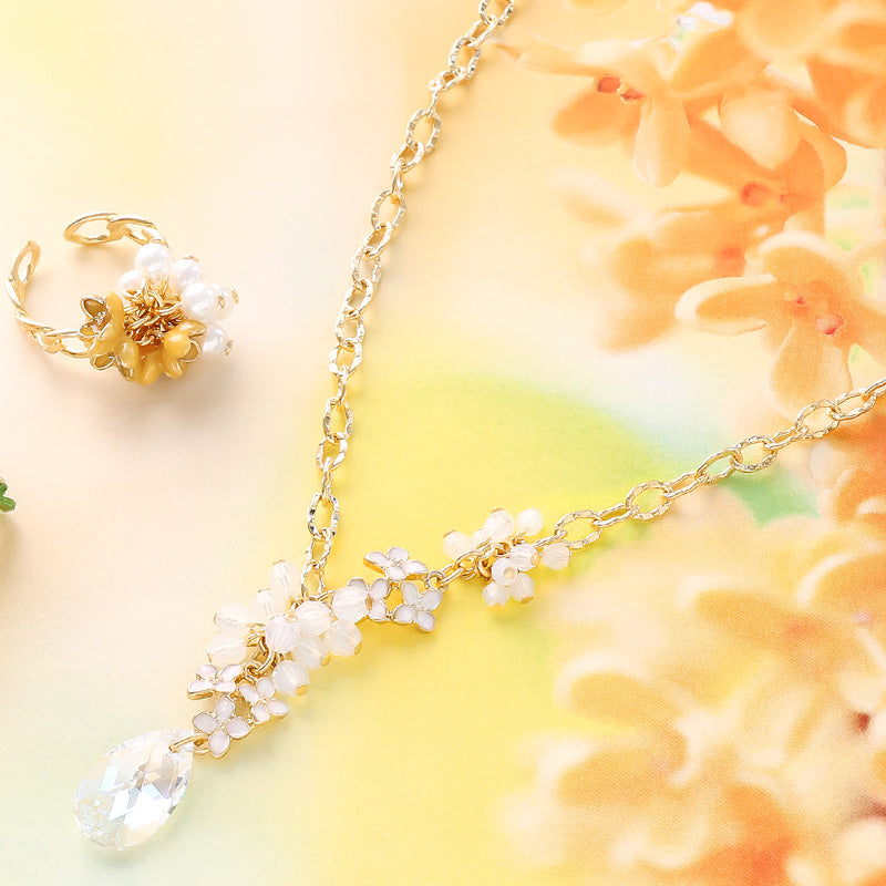 レシピNo.KR1251　秋チャームの金木犀・銀木犀のアクセサリー3種