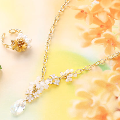 レシピNo.KR1251　秋チャームの金木犀・銀木犀のアクセサリー3種