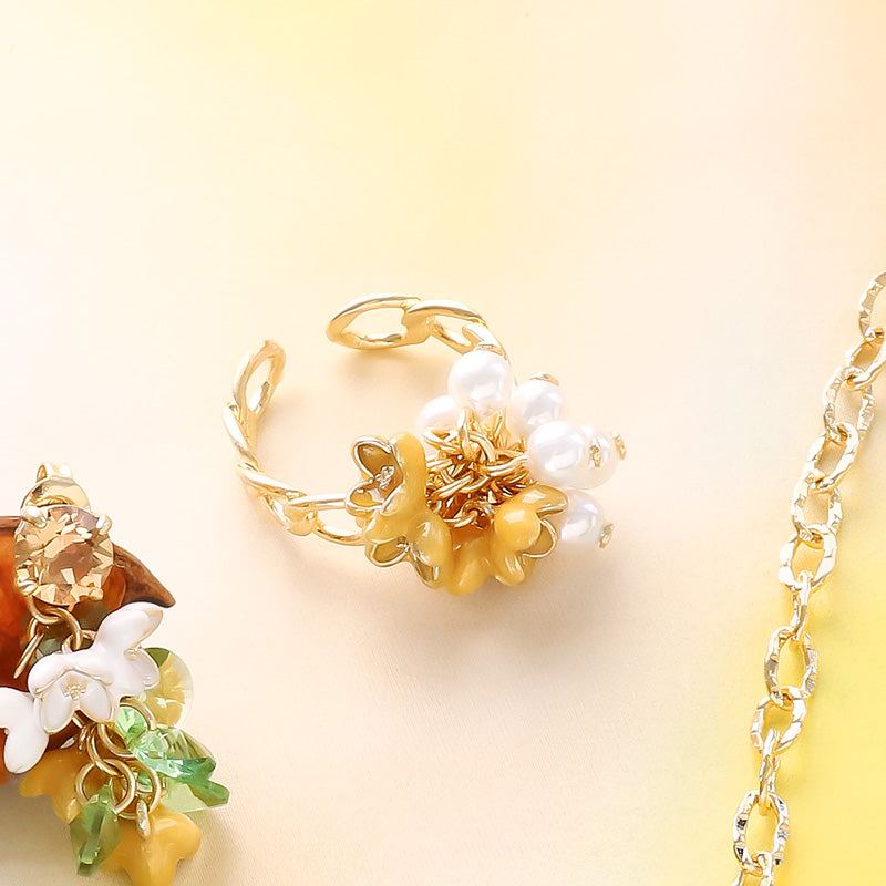 レシピNo.KR1251　秋チャームの金木犀・銀木犀のアクセサリー3種