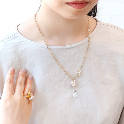 レシピNo.KR1251　秋チャームの金木犀・銀木犀のアクセサリー3種