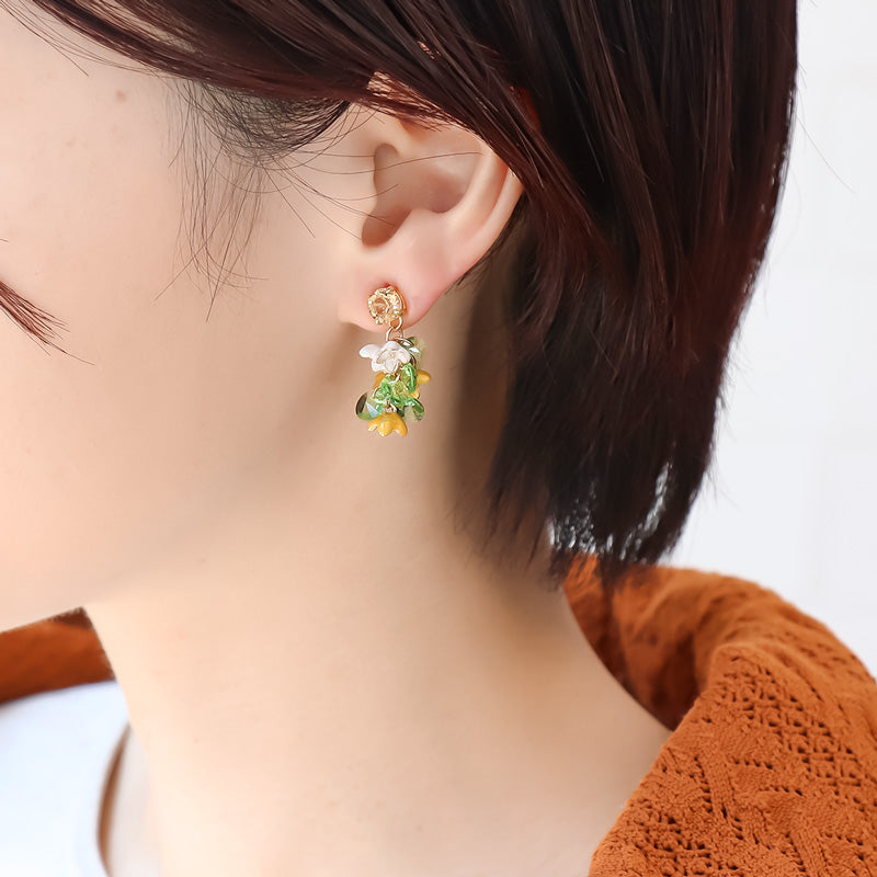 レシピNo.KR1251　秋チャームの金木犀・銀木犀のアクセサリー3種