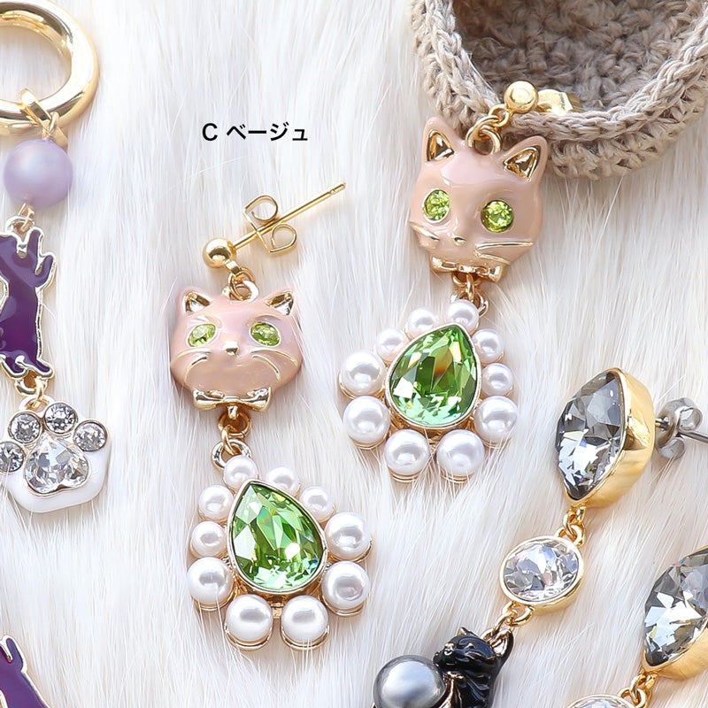 レシピNo.KR1323 石座チャームネコのピアス3種 – 貴和製作所オンライン