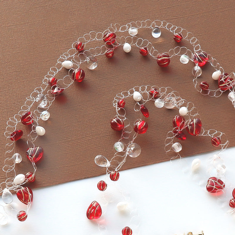 レシピNo.KR1330　チェコメロンのサクランボアクセサリー3種