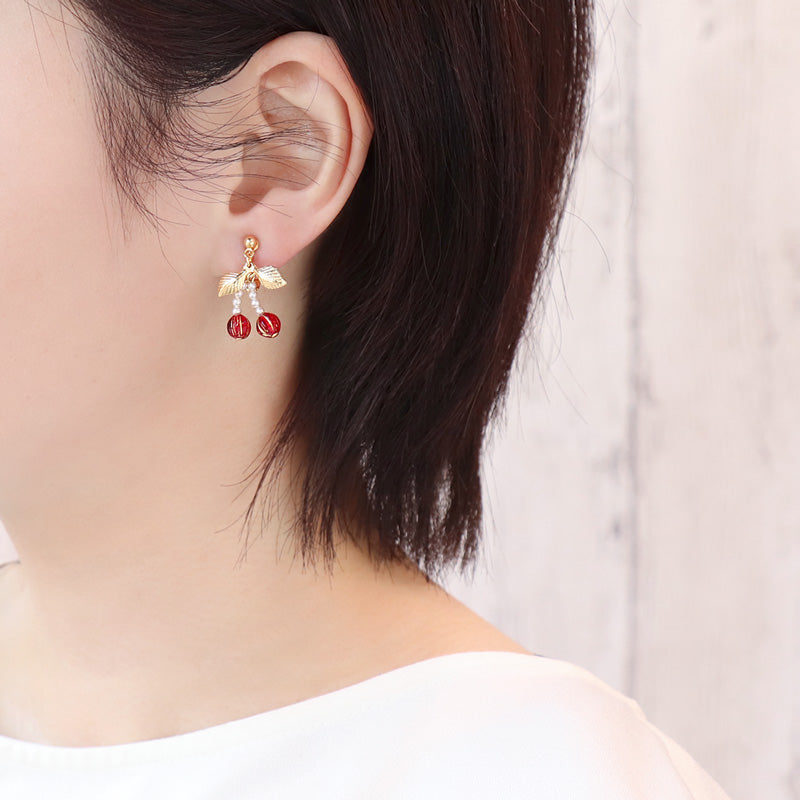 レシピNo.KR1330 チェコメロンのサクランボアクセサリー3種 – 貴和