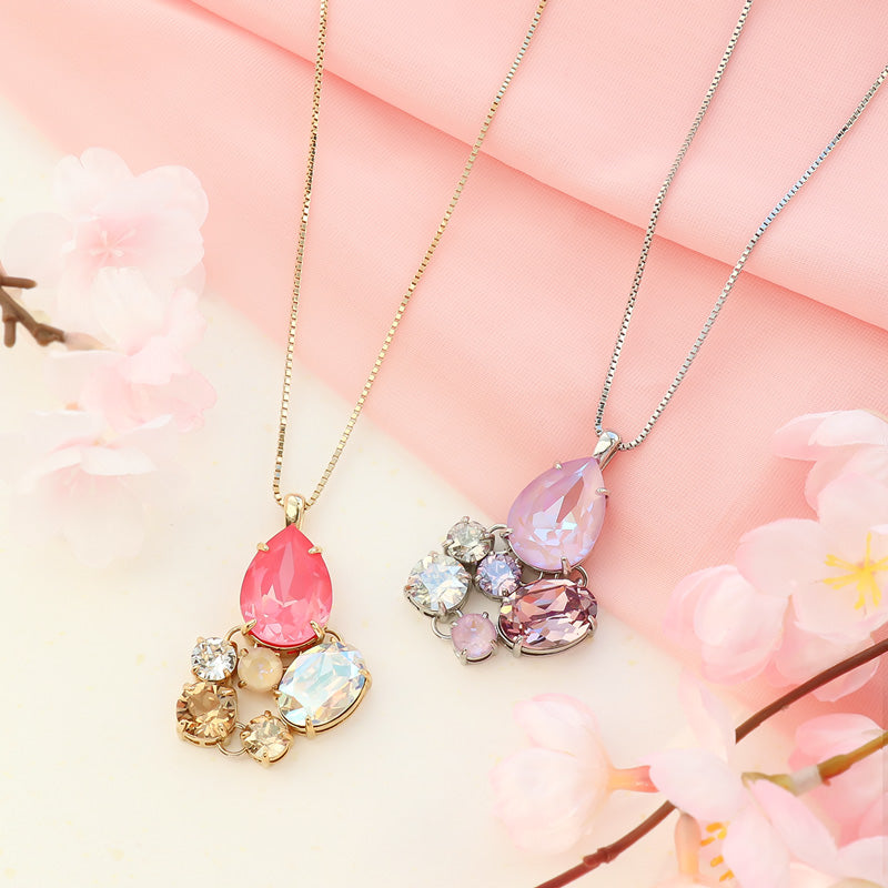 レシピNo.KR1331　貴和クリスタルのコネクトビジューネックレス