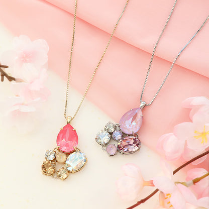 レシピNo.KR1331　貴和クリスタルのコネクトビジューネックレス