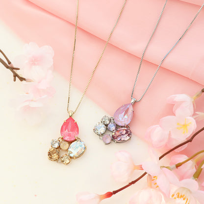 レシピNo.KR1331　貴和クリスタルのコネクトビジューネックレス