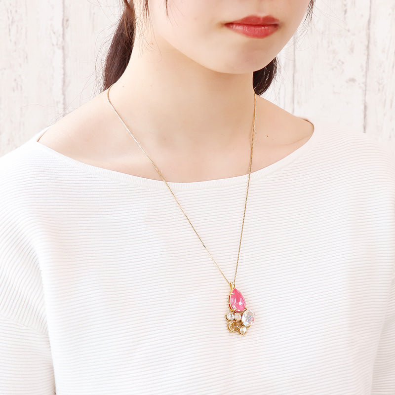 レシピNo.KR1331　貴和クリスタルのコネクトビジューネックレス