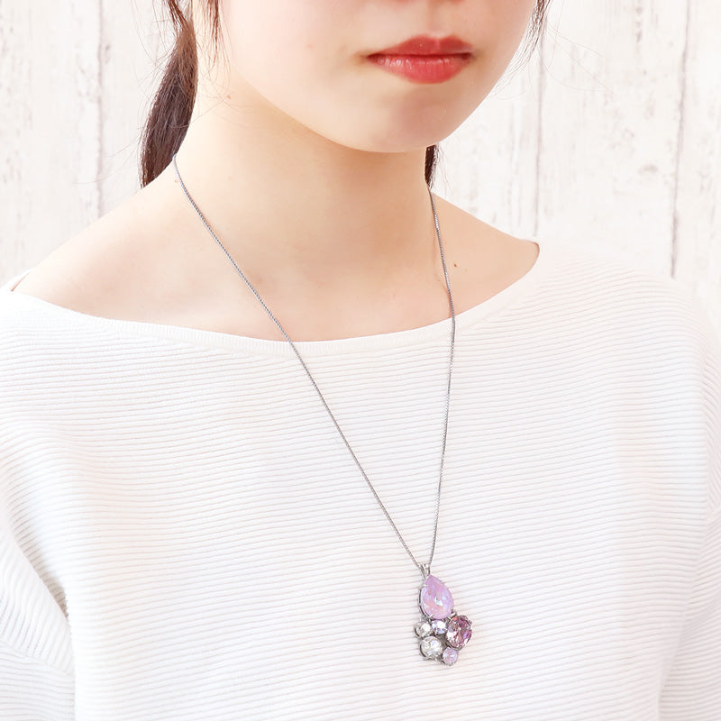 レシピNo.KR1331　貴和クリスタルのコネクトビジューネックレス