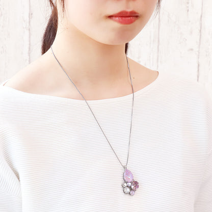 レシピNo.KR1331　貴和クリスタルのコネクトビジューネックレス