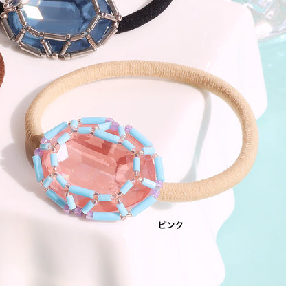 Recipe No.KR1332Kiwa crystalsjewel braided oval hair ties