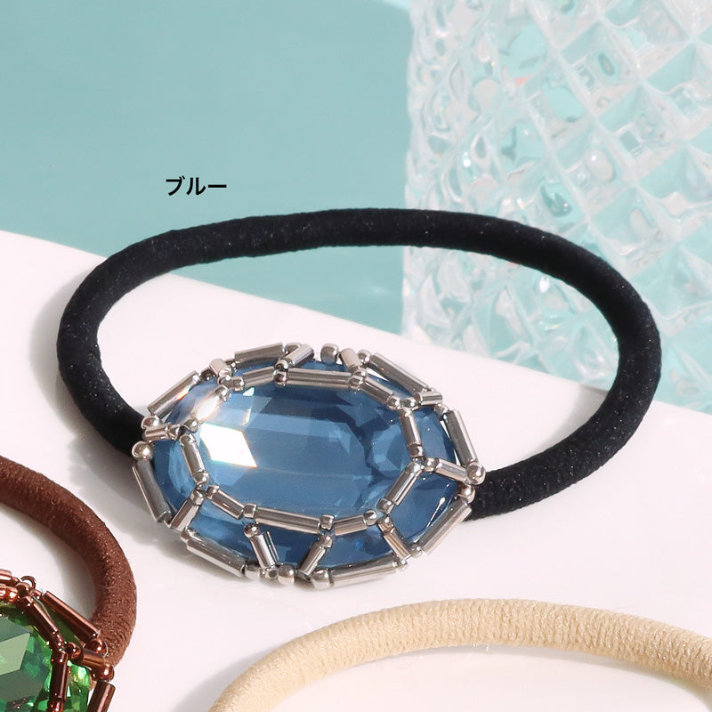 Recipe No.KR1332Kiwa crystalsjewel braided oval hair ties