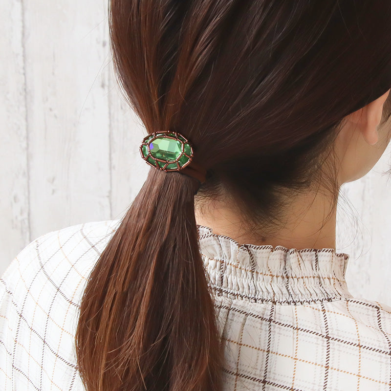 Recipe No.KR1332Kiwa crystalsjewel braided oval hair ties