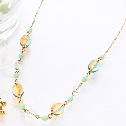 レシピNo.KR1338　アクリルナツメビーズのメタルミックスアクセサリー3種