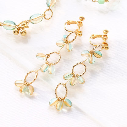 レシピNo.KR1338　アクリルナツメビーズのメタルミックスアクセサリー3種