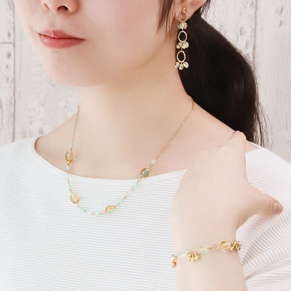 レシピNo.KR1338　アクリルナツメビーズのメタルミックスアクセサリー3種